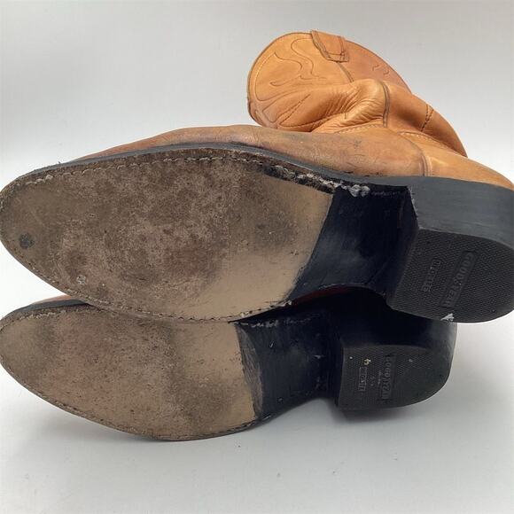 Vintage 1977 Stewart Boot Co. Western Cowboy Boots Brown Leather 9.5 D - Picture 12 of 12